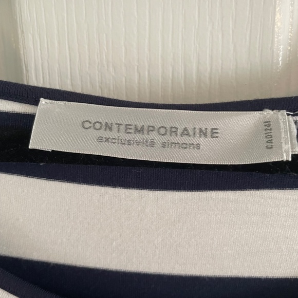 5 for $12. Contemporaine light weight XL striped tunic with buttoned sleeve - Picture 3 of 4